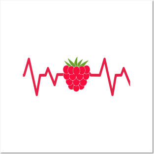 raspberry heart beat funny cute for fruit lover mom art vegetarian Posters and Art